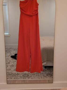 She + Sky Bright Orange Sleeveless Top